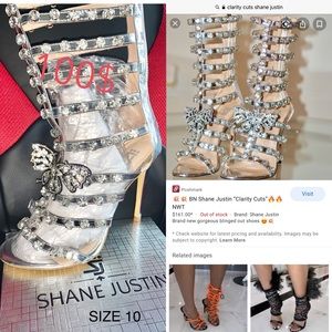 Shane Justin Blinged Heels with Butterfly